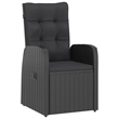 Bowery Hill Outdoor Dining Set Poly Rattan in Black/Acacia Natural