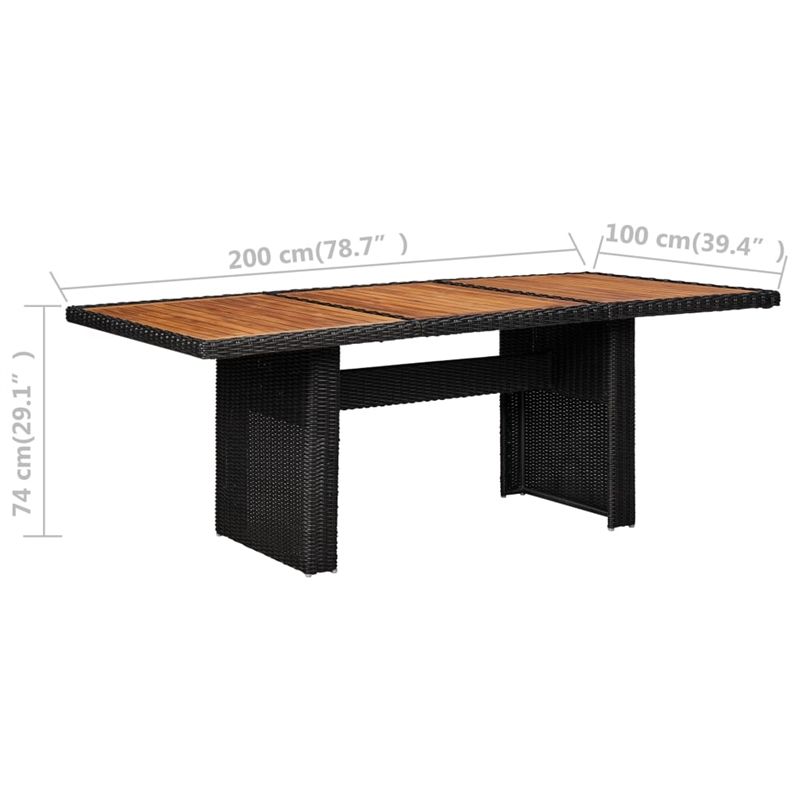 Bowery Hill Outdoor Dining Set in Black Powder-Coated Steel Large Durable