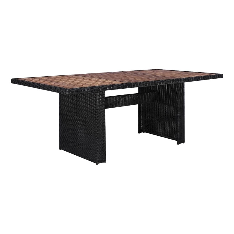 Bowery Hill Outdoor Dining Set in Black Powder-Coated Steel Large Durable