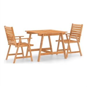 Bowery Hill Contemporary Outdoor Dining Set Warm Acacia Wood Tone