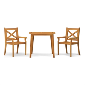 Bowery Hill Acacia Wood With An Oil Finish Garden Dining Set in Natural/Brown