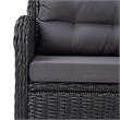 Bowery Hill Dining Set in Black PE Rattan 7 Piece Removable Covers