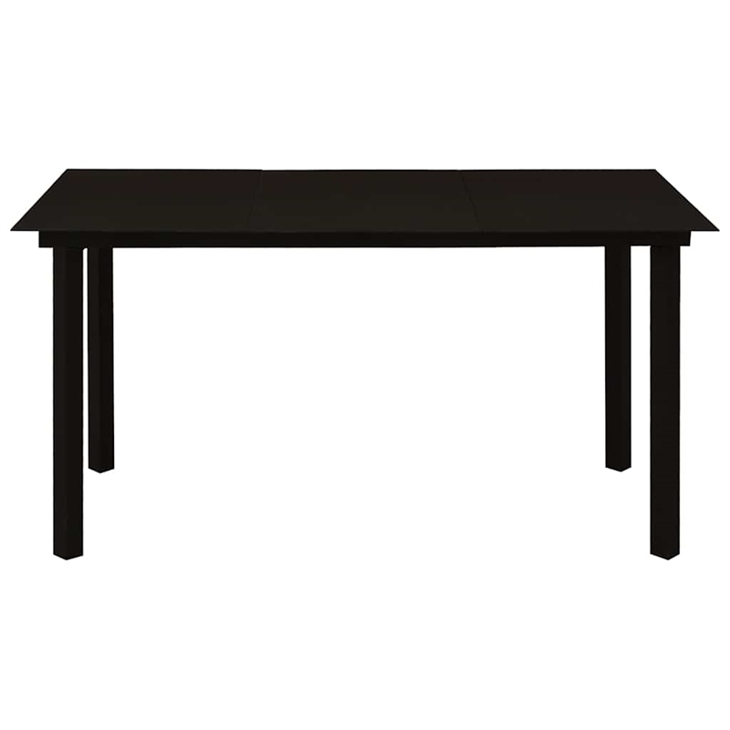 Bowery Hill Cotton Rope/Powder-Coated Steel/Tempered Glass Dining Set in Black