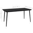 Bowery Hill Cotton Rope/Powder-Coated Steel/Tempered Glass Dining Set in Black