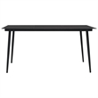 Bowery Hill Cotton Rope/Powder-Coated Steel/Tempered Glass Dining Set in Black