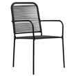 Bowery Hill Cotton Rope/Powder-Coated Steel/Tempered Glass Dining Set in Black