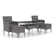 Bowery Hill Contemporary Weather-Resistant Garden Dining Set in Gray