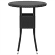 Bowery Hill Garden Dining Set in Black Poly Rattan 3 Piece Set