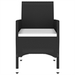 Bowery Hill Garden Dining Set in Black Poly Rattan 3 Piece Set
