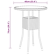 Bowery Hill Garden Dining Set in Black Poly Rattan 3 Piece Set