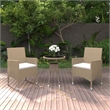Bowery Hill Contemporary Powder-Coated Garden Dining Set in Beige