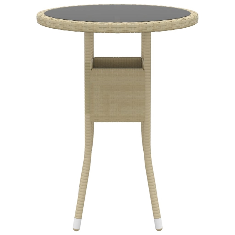 Bowery Hill Contemporary Powder-Coated Garden Dining Set in Beige