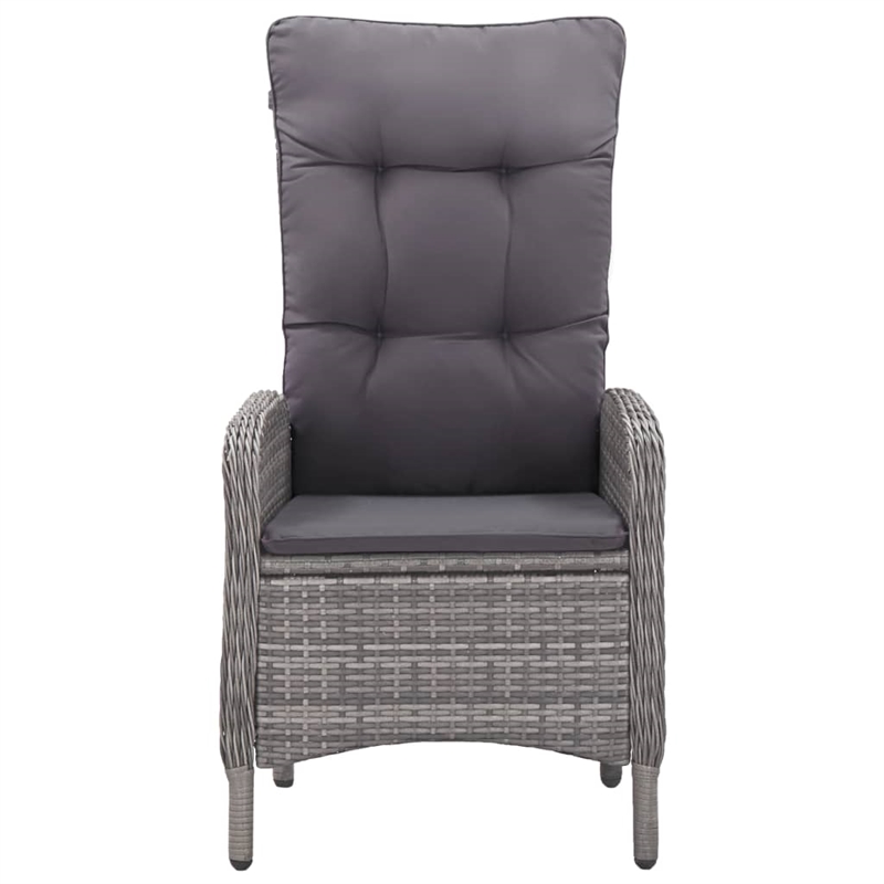 Bowery Hill Contemporary Poly Rattan 3-Piece Garden Dining Set in Gray
