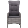 Bowery Hill Contemporary Poly Rattan 3-Piece Garden Dining Set in Gray