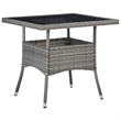 Bowery Hill Contemporary Poly Rattan 3-Piece Garden Dining Set in Gray