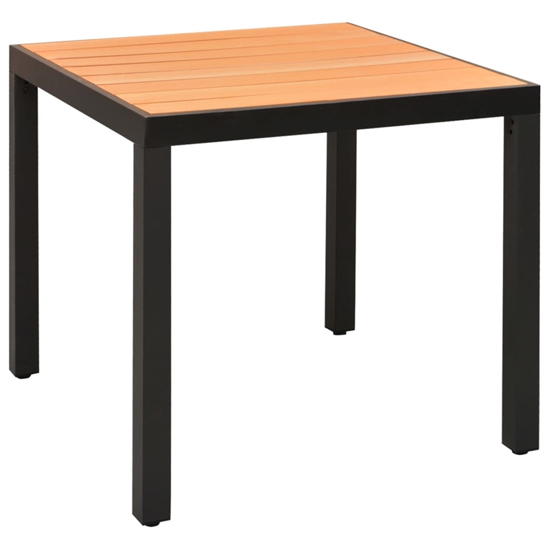 Bowery Hill PE Rattan/WPC/Aluminium Compact Dining Set in Black/Brown