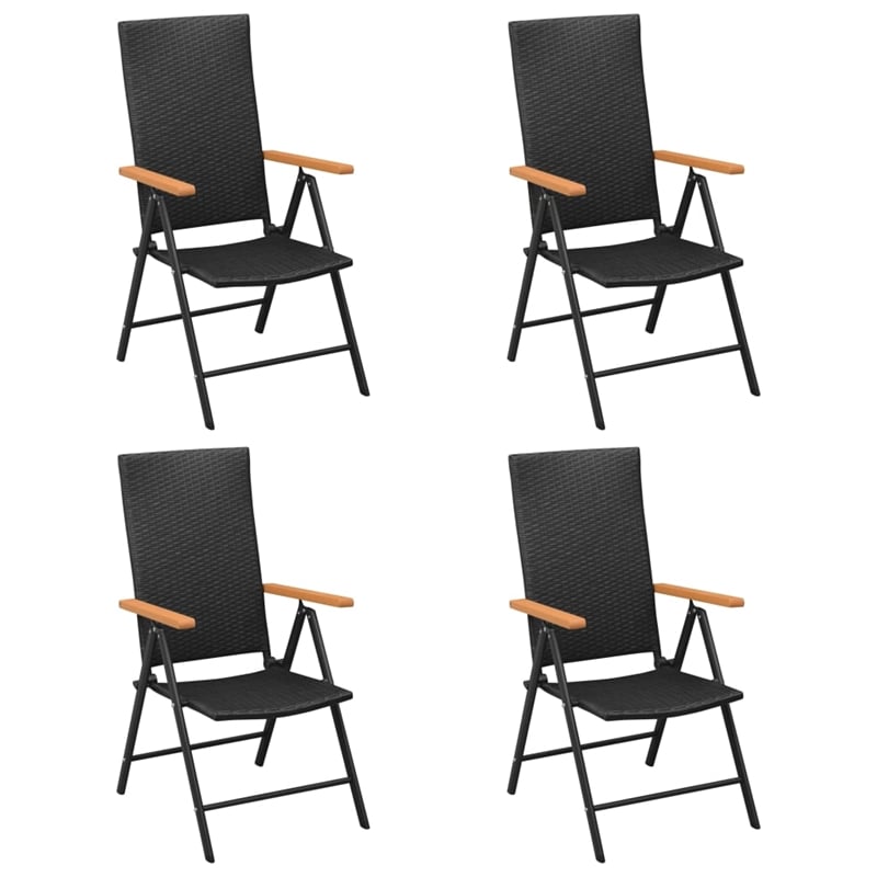 Bowery Hill PE Rattan/Aluminum/WPC Large Dining Set in Black/Brown