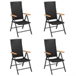 Bowery Hill PE Rattan/Aluminum/WPC Large Dining Set in Black/Brown