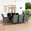 Bowery Hill Contemporary Powder-Coated Outdoor Dining Set in Light Gray