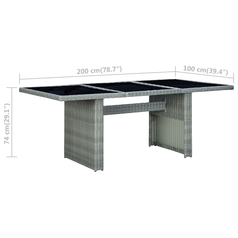 Bowery Hill Contemporary Powder-Coated Outdoor Dining Set in Light Gray