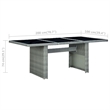 Bowery Hill Contemporary Powder-Coated Outdoor Dining Set in Light Gray