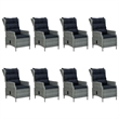Bowery Hill Contemporary Powder-Coated Outdoor Dining Set in Light Gray