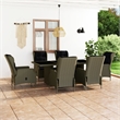 Bowery Hill Contemporary Weather-Resistant Patio Dining Set in Brown