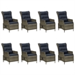 Bowery Hill 9 Piece Round PE Rattan Patio Dining Set in Brown/Black