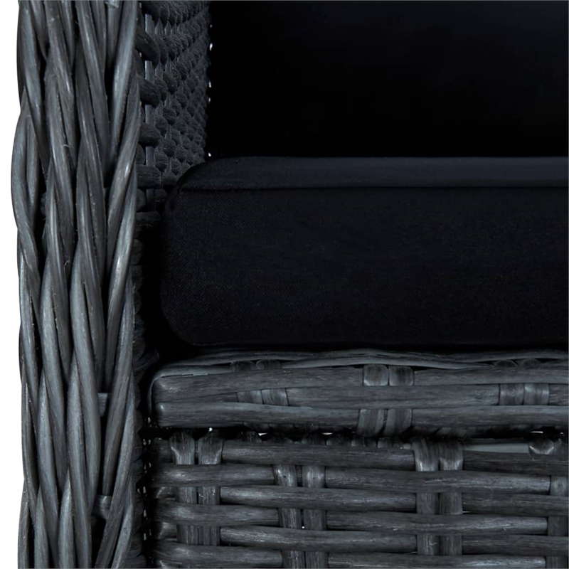 Bowery Hill Contemporary Synthetic Poly Rattan Outdoor Dining Set in Dark Gray