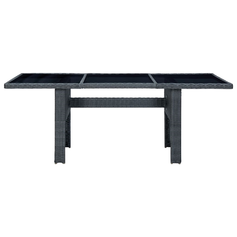Bowery Hill Contemporary Synthetic Poly Rattan Outdoor Dining Set in Dark Gray