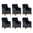 Bowery Hill Contemporary Synthetic Poly Rattan Outdoor Dining Set in Dark Gray