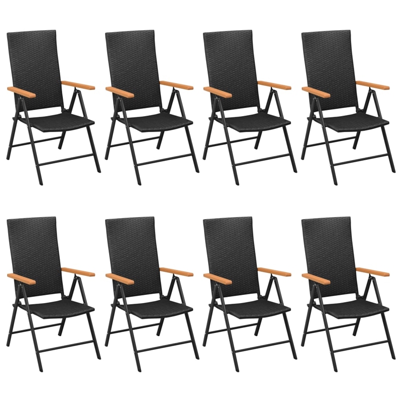 Bowery Hill Contemporary PE Rattan Large Dining Set in Black/Brown