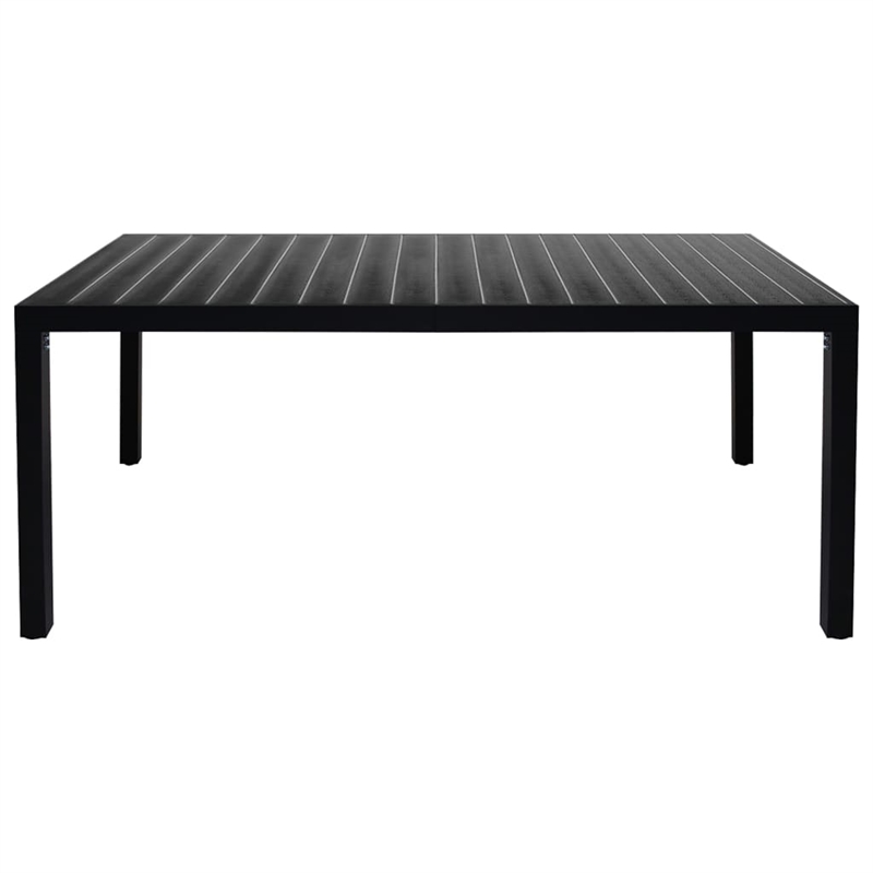 Bowery Hill Contemporary PE Rattan Large Dining Set in Black/Brown