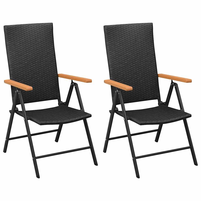 Bowery Hill PE Rattan/Glass Standard Dining Set in Black/Brown