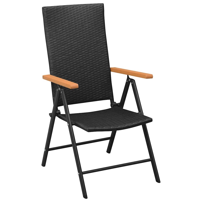 Bowery Hill PE Rattan/Glass Standard Dining Set in Black/Brown