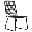 Bowery Hill Poly Rattan/Powder-Coated Steel/Glass Dining Set in Black