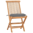 Bowery Hill Fine Sanded Teak HardWood/Polyester Outdoor Dining Set Gray