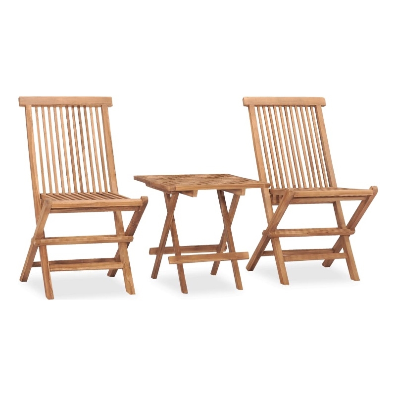 Bowery Hill Fine Sanded Teak HardWood/Polyester Outdoor Dining Set Gray