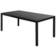 Bowery Hill 9 Piece WPC/Aluminum/PVC Rattan/Steel Dining Set in Black