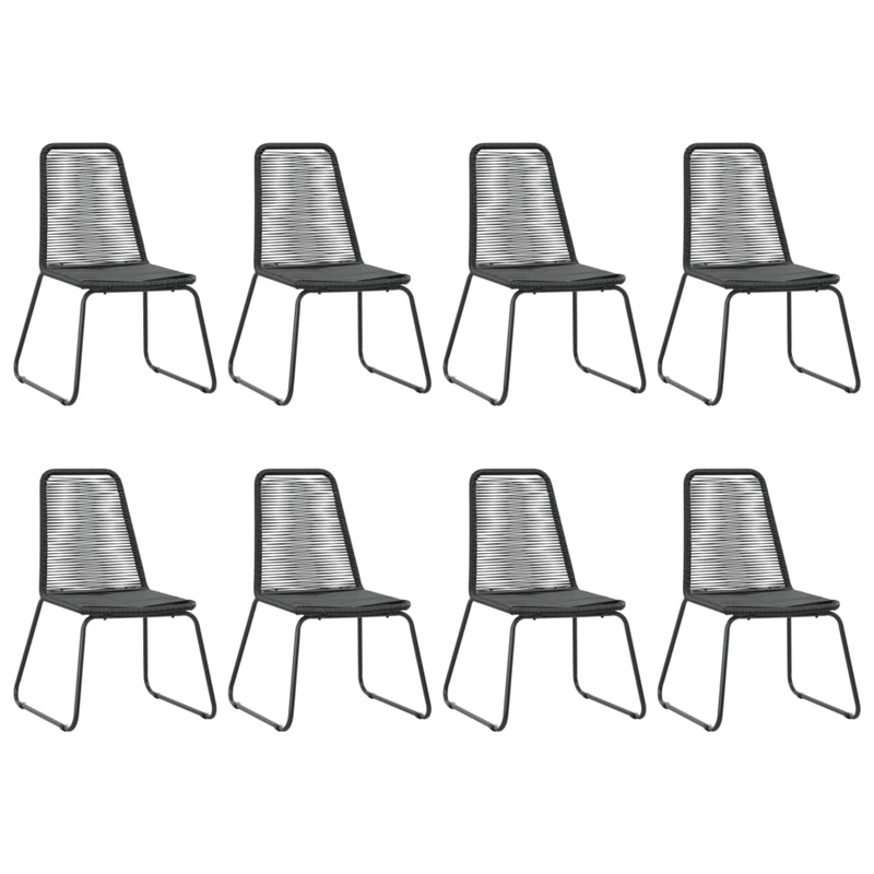 Bowery Hill 9 Piece WPC/Aluminum/PVC Rattan/Steel Dining Set in Black