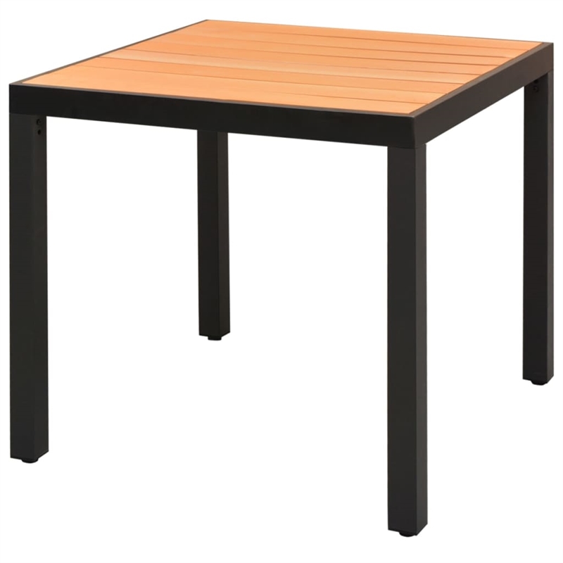 Bowery Hill Aluminum/PVC Rattan/Steel Dining Set in Black/Brown