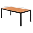 Bowery Hill WPC/Aluminum/PVC Rattan/Steel Dining Set in Black/Brown