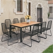 Bowery Hill Contemporary Powder-Coated Dining Set in Black/Brown