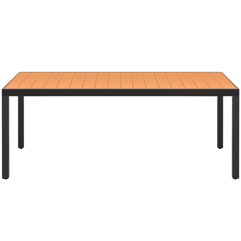 Bowery Hill Contemporary Powder-Coated Dining Set in Black/Brown