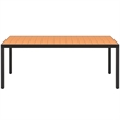 Bowery Hill Contemporary Powder-Coated Dining Set in Black/Brown