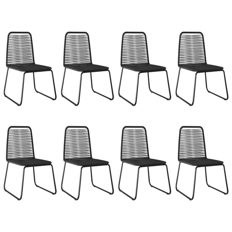 Bowery Hill Contemporary Powder-Coated Dining Set in Black/Brown
