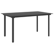 Bowery Hill 5 Piece PVC Rattan/Powder-Coated Steel/Glass Dining Set in Black