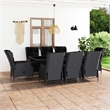 Bowery Hill Contemporary Synthetic Poly Rattan Outdoor Dining Set in Dark Gray