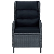 Bowery Hill Contemporary Synthetic Poly Rattan Outdoor Dining Set in Dark Gray