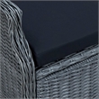 Bowery Hill Contemporary Synthetic Poly Rattan Outdoor Dining Set in Dark Gray